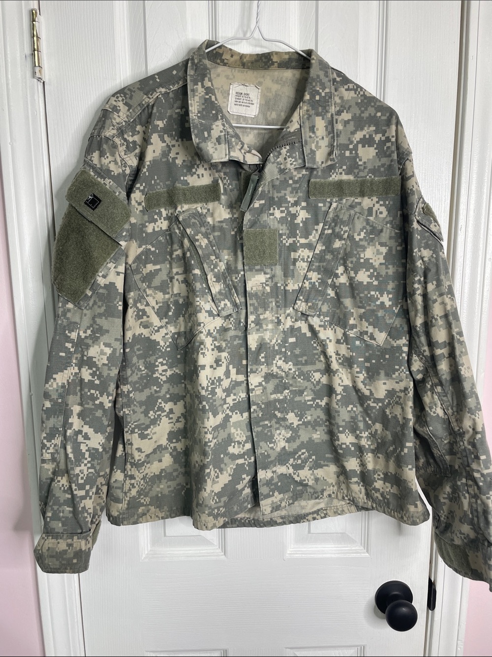 Military-Style Digital Camo Field Jacket - Olive/Gray